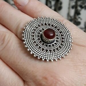 **$15 Sale** New Garnet Silver Ring